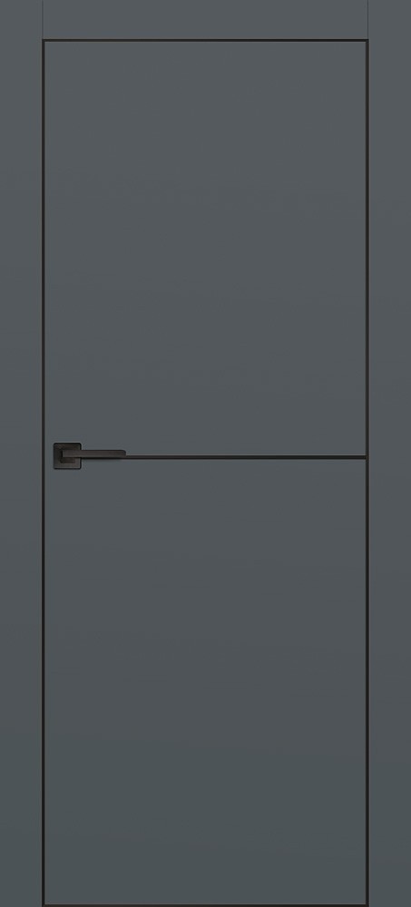 Межкомнатная дверь PX-19 черная кромка с 4-х ст. Графит