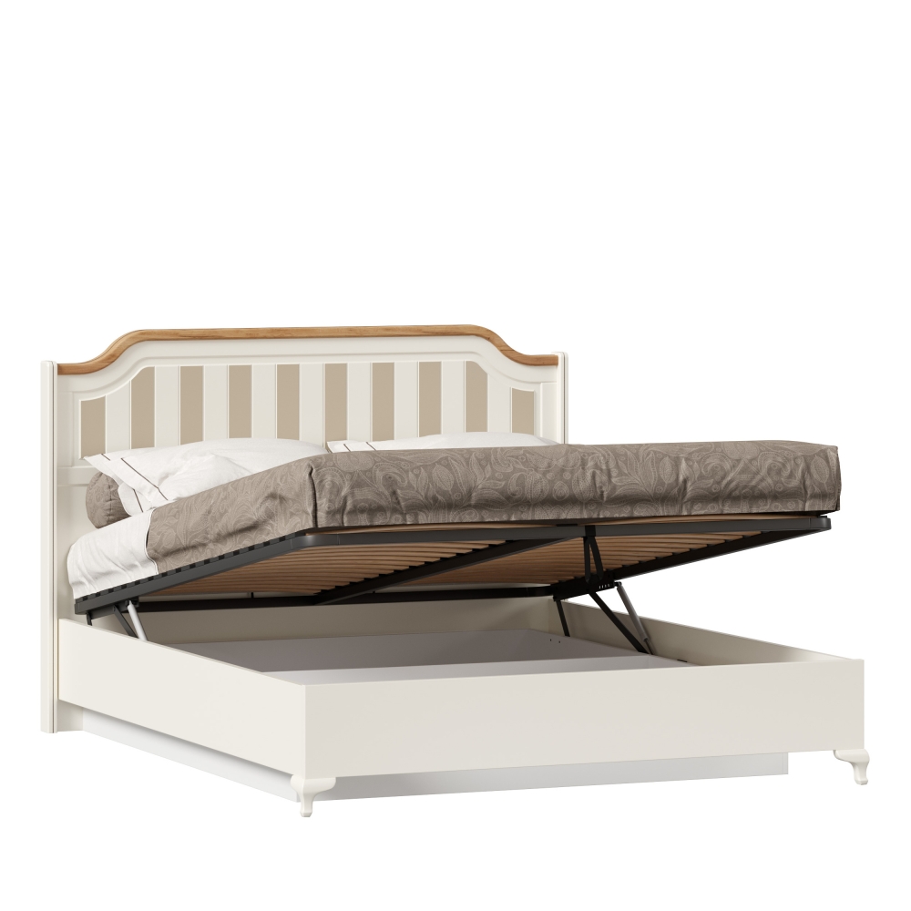 Вилладжио Кровать двуспальная 1600 с подъёмным механизмом (Алебастр/Дуб Золотой) LD53562