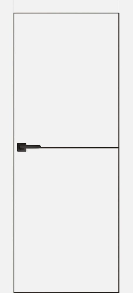 Межкомнатная дверь PX-19 черная кромка с 4-х ст. Белый