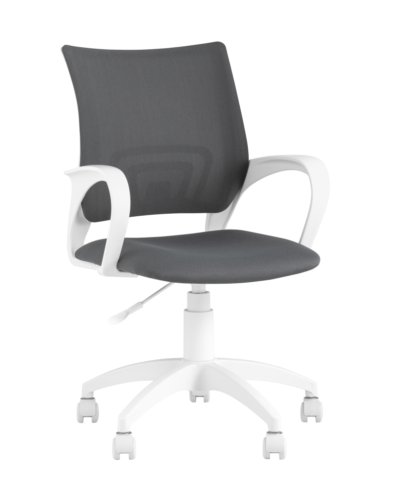 Кресло офисное Topchairs ST-BASIC-W серая ткань крестовина белый пластик SG5548