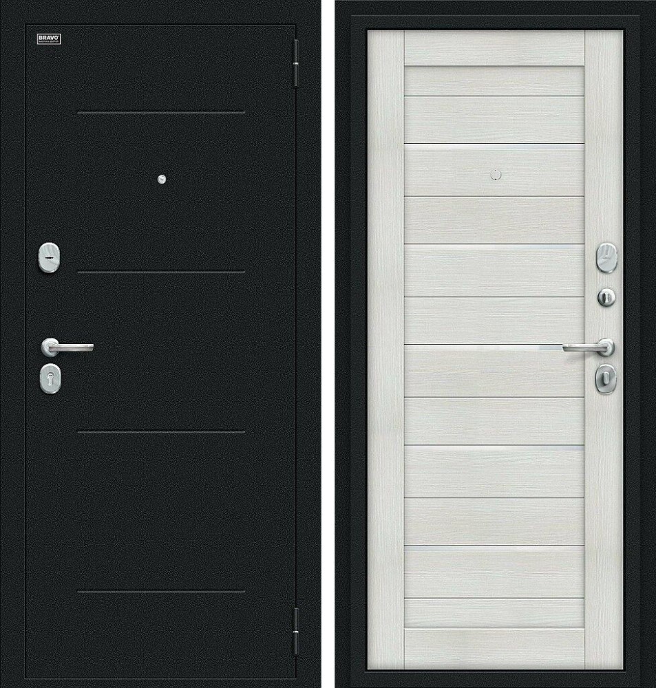 Дверь Техно Kale Букле черное/Bianco Veralinga BR4465
