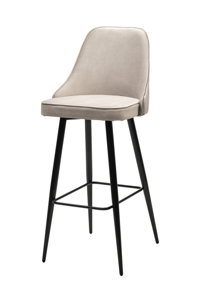 Барный стул NEPAL-BAR ЛАТТЕ #25, велюр/ черный каркас (H=78cm) М-City MC63284