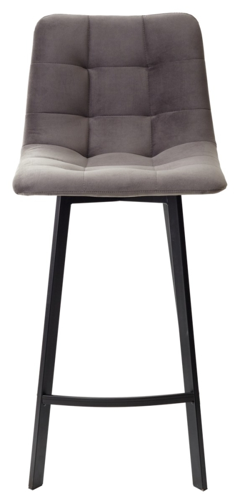 Товар Полубарный стул CHILLI-QB SQUARE графит #14, велюр / черный каркас (H=66cm) М-City MC61930