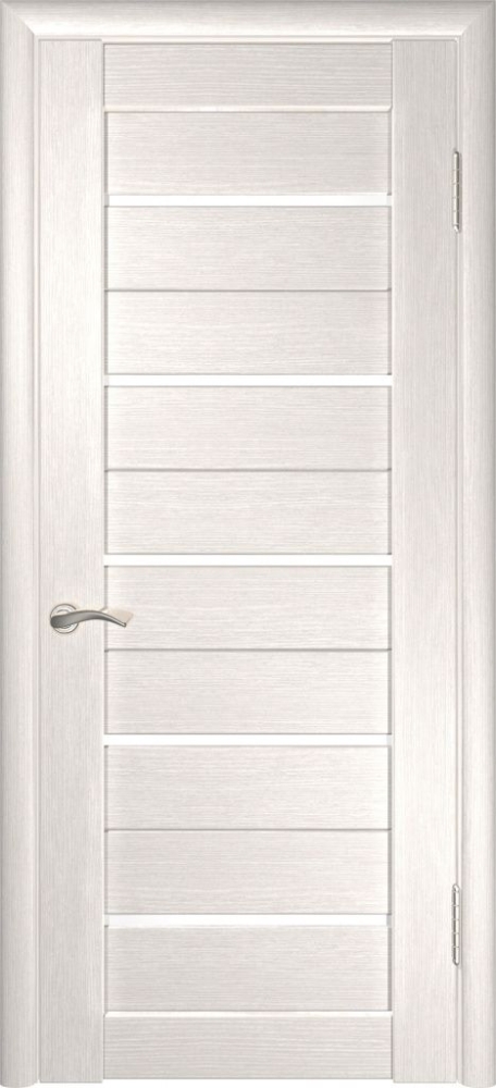 Межкомнатная дверь ЛУ-22 (Беленый дуб, стекло лакобель белое, 900x2000)