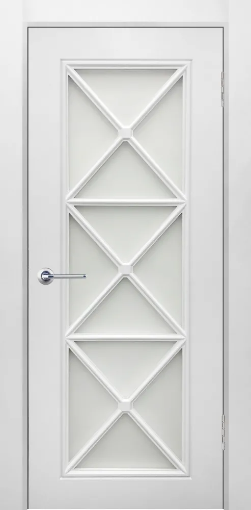 Фото Межкомнатная дверь Легенда Британия 2 Белый Стекло Сатинат белое