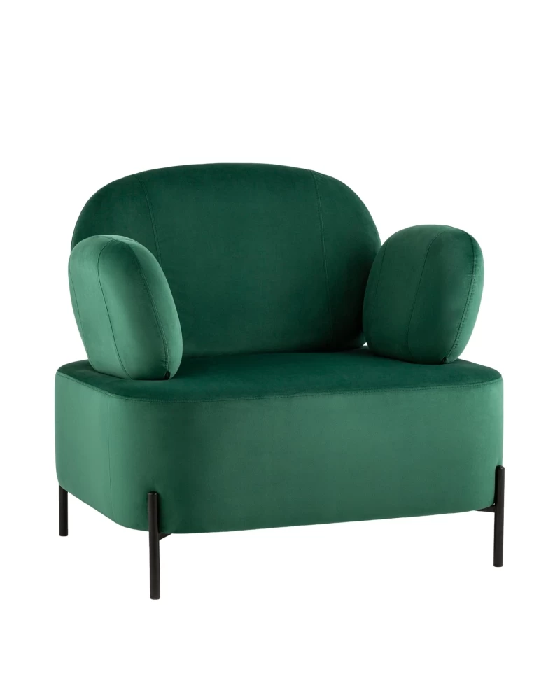 Кресло Кэнди с подлокотниками велюр зелёный SG4614
