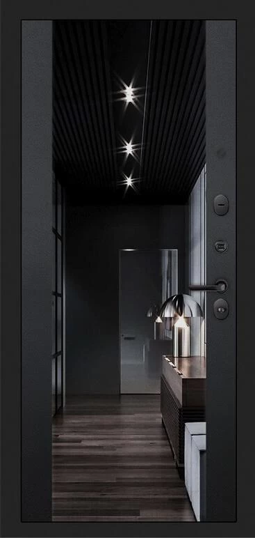 Товар Дверь VOLCANO с Зеркалом тонированным Максимум - Черный кварц DIS261625