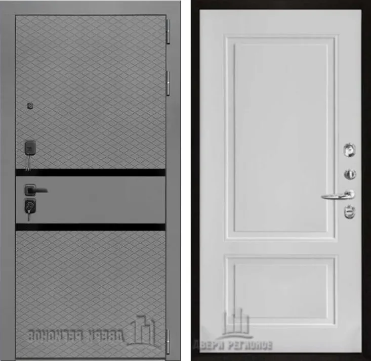 Фото Дверь Дверь ПРЕЗИДЕНТ ТРЕНД 2 СИЛК ТИТАН + ЧЁРНЫЙ ПЛАСТИК DIS006974