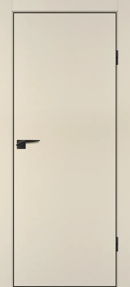 Межкомнатная дверь P-1 кромка ABS черная c 4-х ст. Бежевый матовый